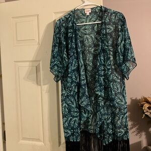 Lularoe “Wolves” teal Cardigan